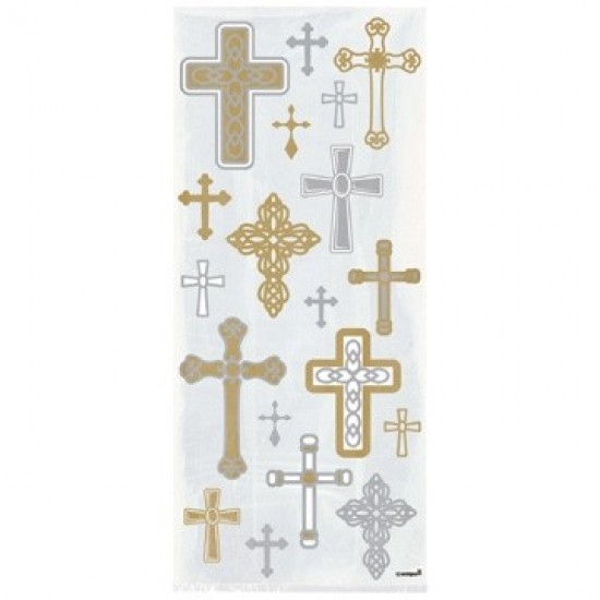 Radiant Cross Cello Bags Gold and Silver (20ct)