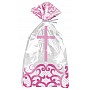 Pink Radiant Cross Plastic Cello Bags with twist ties (20ct)