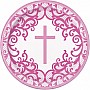 Pink Cross Paper Plates - 23cm (8pk)