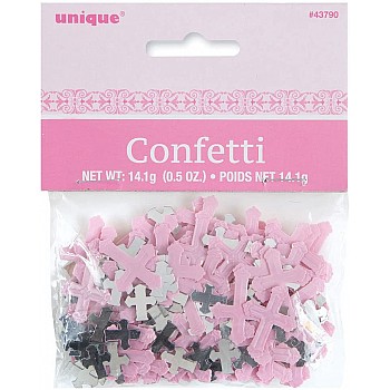 Foil Radiant Cross Pink Religious Confetti Foil Radiant Cross Pink Religious Confetti