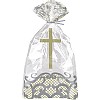Silver with Gold Cross Plastic Cello Bags and twist ties (20ct)