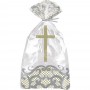 Silver with Gold Cross Plastic Cello Bags and twist ties (20ct)