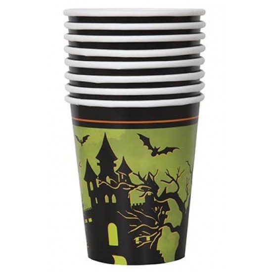 Halloween Haunted House 9Oz. Cups (8pk)