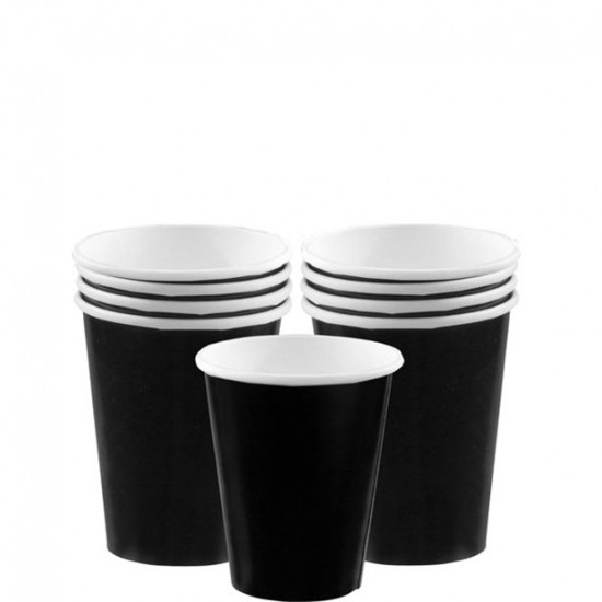 Black Paper Cups - 266ml (8pk)