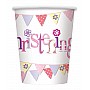 Christening Pink Bunting 9oz Cups (8pk)