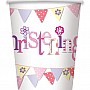 Christening Pink Bunting 9oz Cups (8pk)