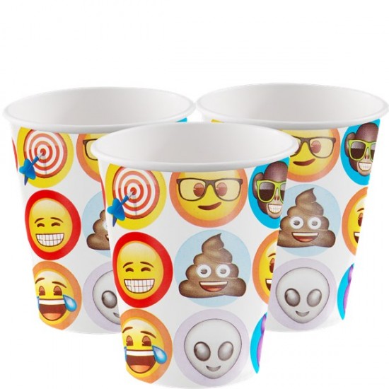 Emoji Cups - 255ml Paper Party Cups (8pk)