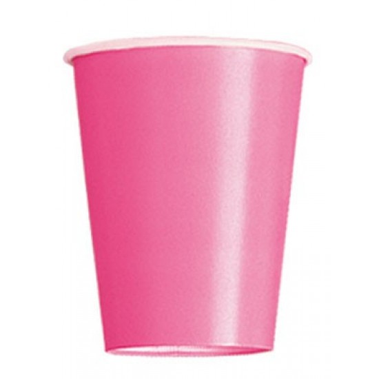 Hot Pink Paper Cups - 270ml (14pk)