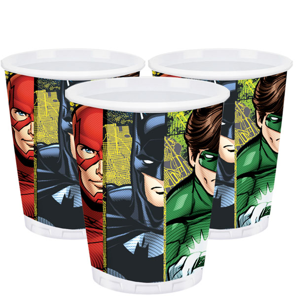Justice League Cups - 256ml Paper Party Cups (8pk)