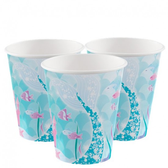 Magical Mermaid Paper Cups - 270ml (8pk)