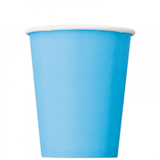 Powder Blue Paper Cups - 266ml (14pk)