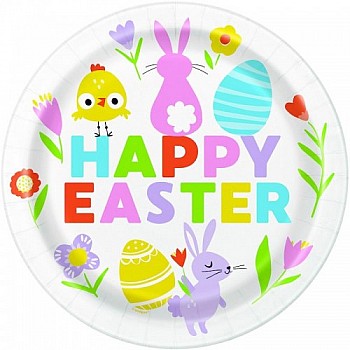 Colourful Easter Gingham Plates 22cm (8pk)