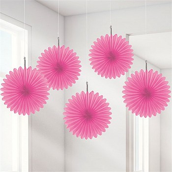 Pink Paper Mini Fan Decorations