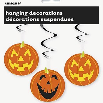 Pumpkin Hanging Swirl Decoration 26" L 3CT