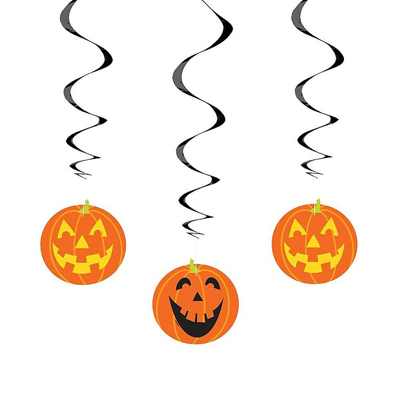 Pumpkin Hanging Swirl Decoration 26 L 3CT