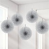 Silver Paper Mini Fan Decorations
