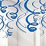 Royal Blue Hanging Swirls Decoration - 55cm (12pk)