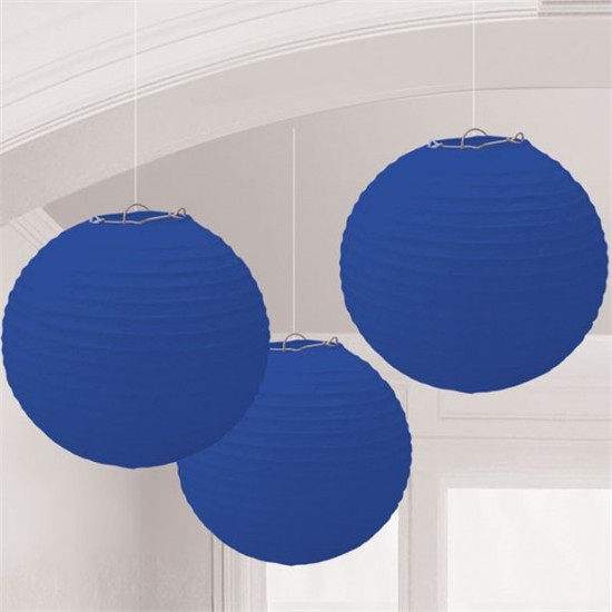 Royal Blue Paper Lantern Decorations - 24cm