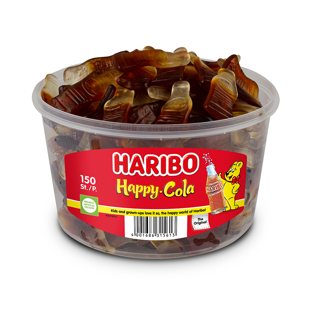HARIBO 150 bonbons HAPPY COLA - Paquet de 1,2 kg