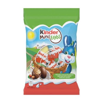 Kinder Milk Chocolate & Hazelnut Mini Easter Eggs Snack Bag 75g Kinder Milk Chocolate & Hazelnut Mini Easter Eggs Snack Bag 75g