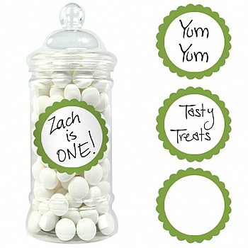 Kiwi Green Candy Buffet Scalloped Labels - 20pk