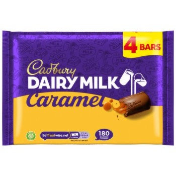 Cadbury Dairy Milk Caramel Chocolate Bar 4 Pack