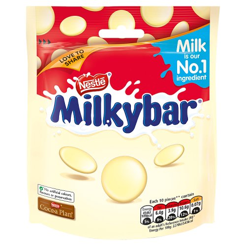 Milkybar White Chocolate Buttons Sharing Pouch (103 Grams) Milkybar White Chocolate Buttons Sharing Pouch (103 Grams)
