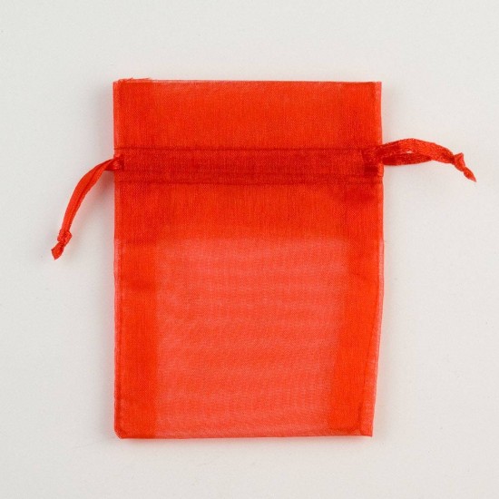 Red organza bags – 3″x4″ (7.5cm x 10cm) – pack of 10