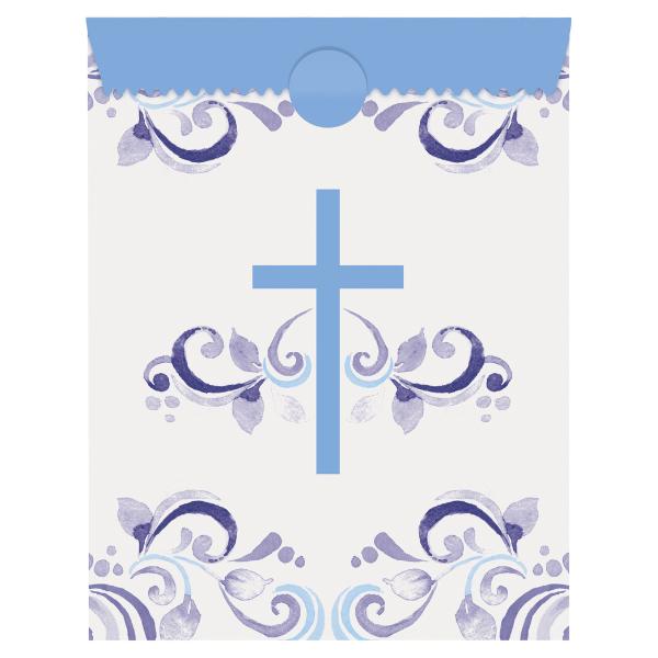 Holy Blue Cross Paper Treat Bags