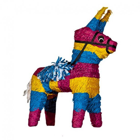 Traditional Mexican Donkey Piñata - 35cm Long