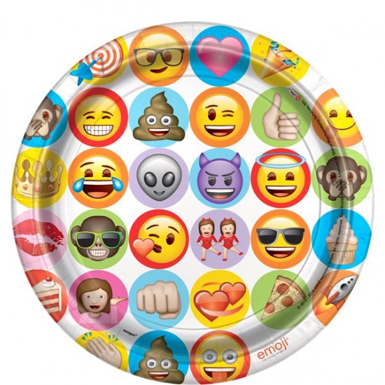 Emoji 22cm Paper Party Plates (8pk)