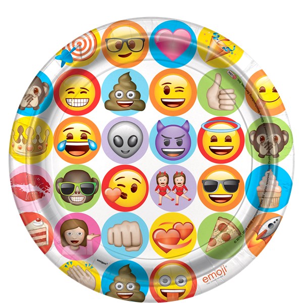 Emoji 22cm Paper Party Plates (8pk)