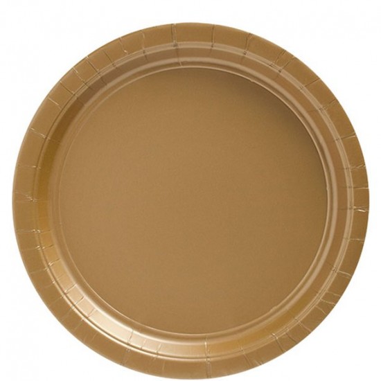 Gold Paper Plates - 23cm (8pk)