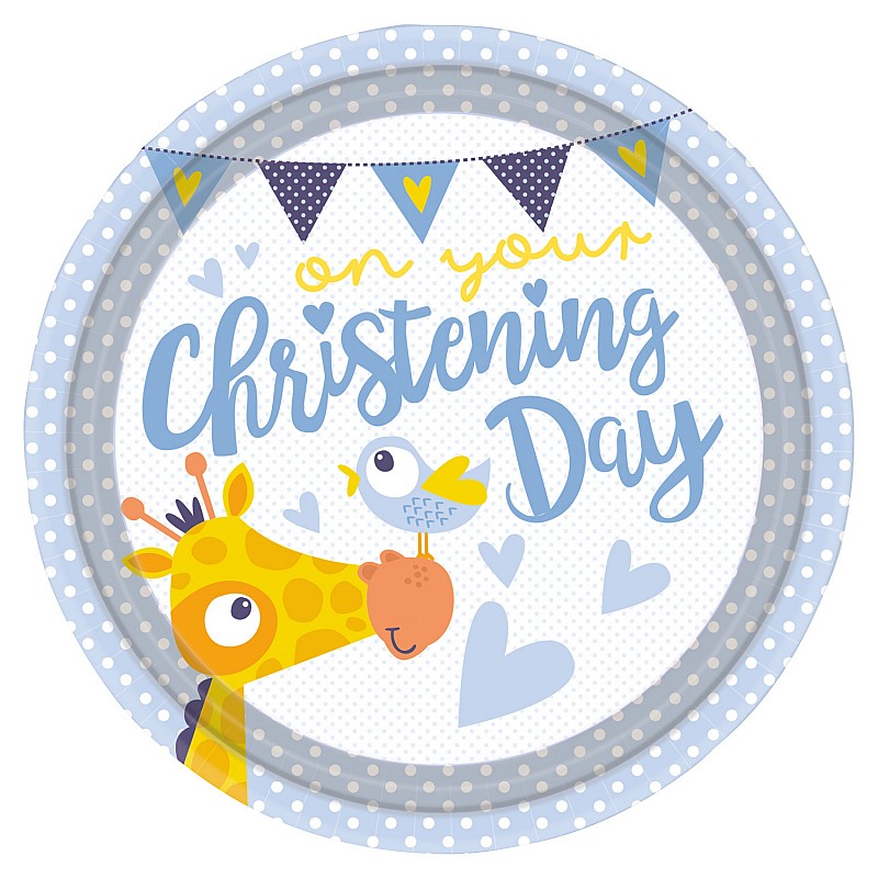 On your Christening Day Blue Paper Plates - 23cm (8pk) On your Christening Day Blue Paper Plates - 23cm (8pk)