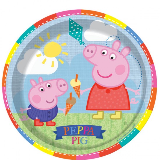 Peppa Pig Plates - 23cm Paper Party Plates (8pk)