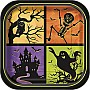 Halloween Haunted House 9" Square Paper Party Plates (8pk)