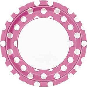 Hot Pink 9" Dots Paper Party Plates (16pk)