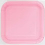Lovely Pink 9" Paper Square Party Plates (14pk)