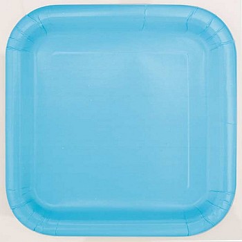 Powder Blue 9" Paper Square Party Plates (14pk)