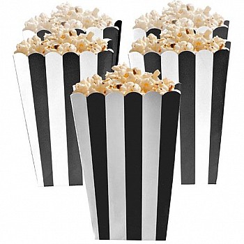 Black Candy Buffet Popcorn Treat Boxes 