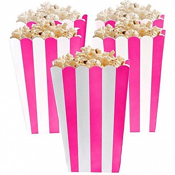 Bright Pink Candy Buffet Popcorn Treat Boxes 