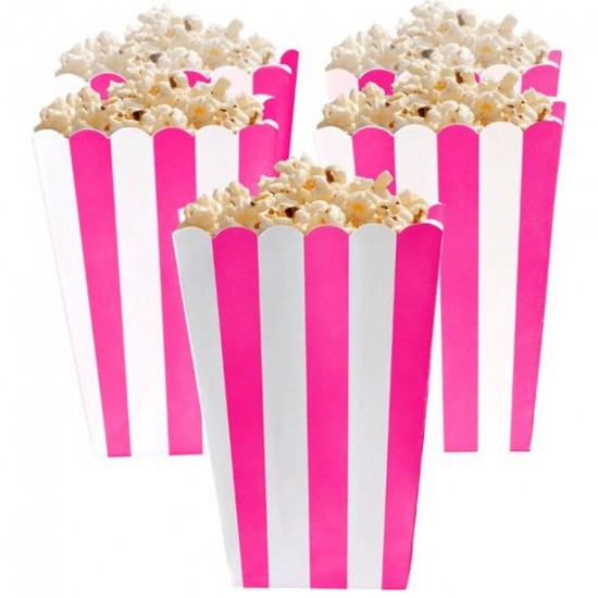 Bright Pink Candy Buffet Popcorn Treat Boxes