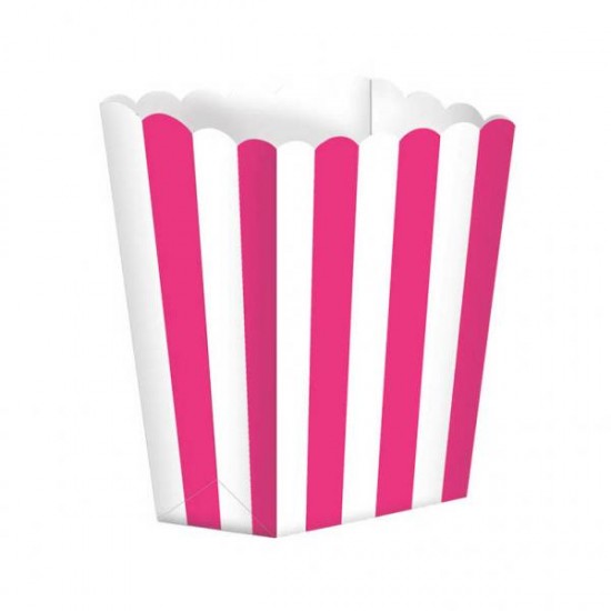 Bright Pink Candy Buffet Popcorn Treat Boxes