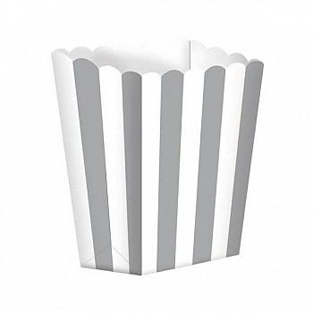 Silver Candy Buffet Popcorn Treat Boxes  Silver Candy Buffet Popcorn Treat Boxes