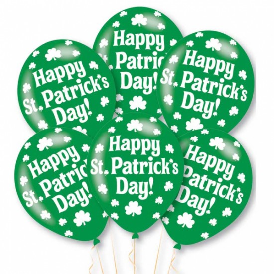 Happy St. Patricks Balloons - 11 Latex (6pk)