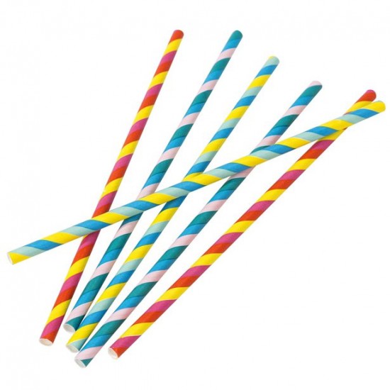 Rainbow Paper Straws - (30pk)