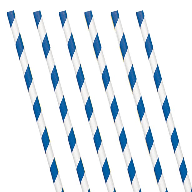Royal Blue Stripe Paper Straws (24 Pack) Royal Blue Stripe Paper Straws (24 Pack)