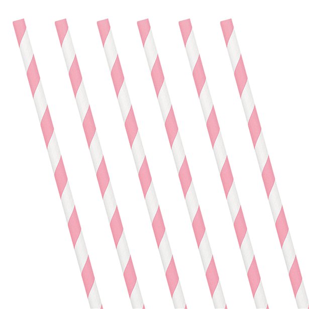 Soft Pink Stripe Paper Straws (24 Pack) Soft Pink Stripe Paper Straws (24 Pack)