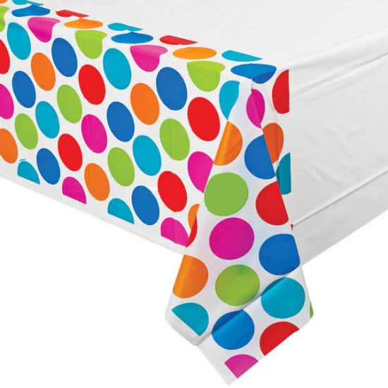Cabana Dots Tablecover - Plastic Party Table Cover