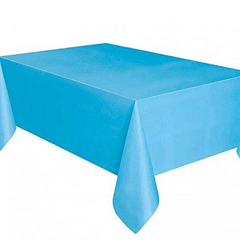 Caribbean Blue Plastic Tablecover - 1.4m x 2.8m
